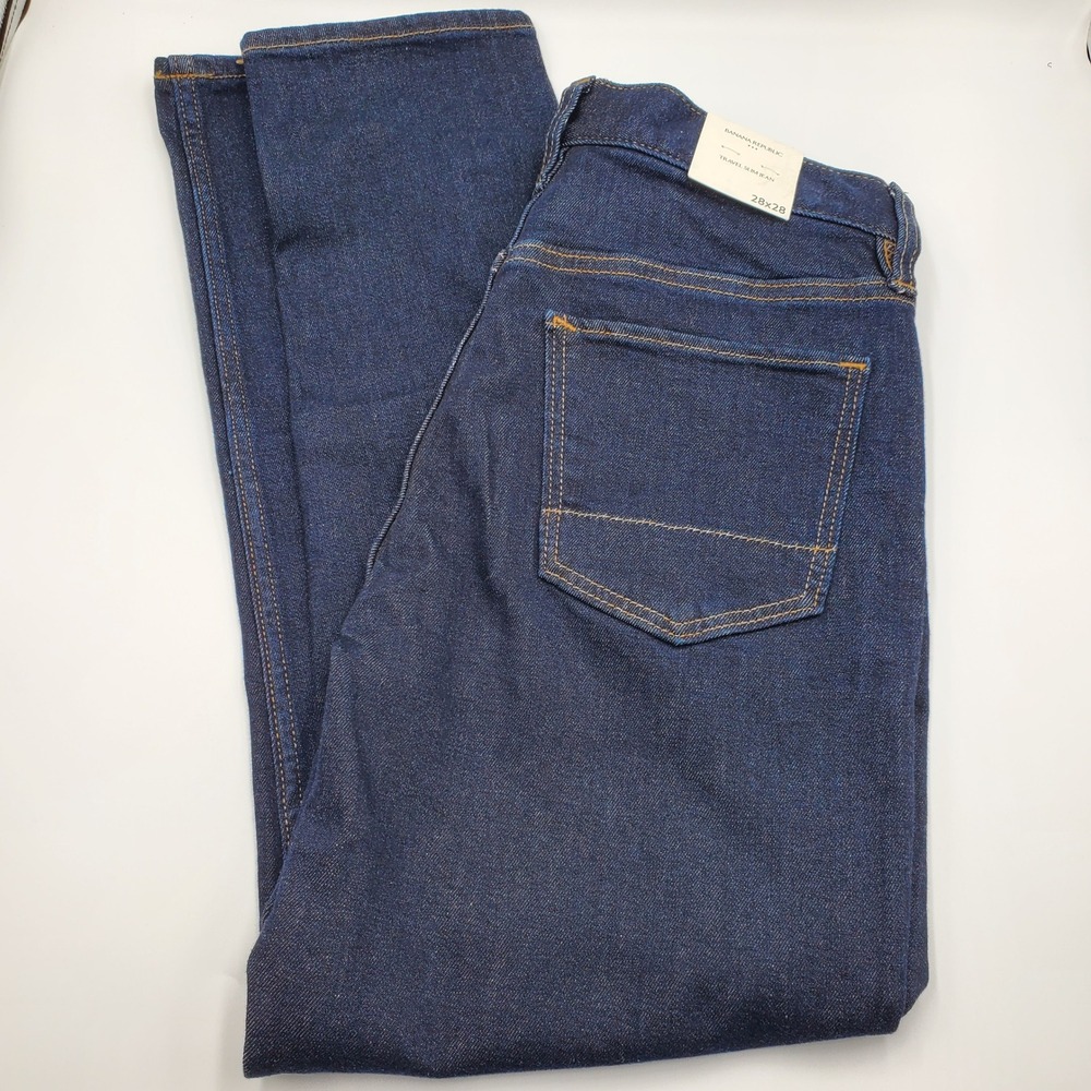 Banana Republic Travel Slim Jean Dark Indigo Denim 28x28 874988-02-1 Mens NWT